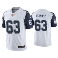 Men Dallas Cowboys #63 Color Rush Limited Tyler Biadasz White Jersey