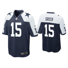 Men Dallas Cowboys #15 Will Grier Navy Alternate Game Jersey