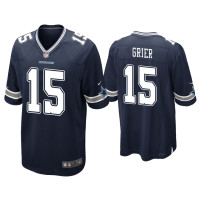 Men Dallas Cowboys #15 Will Grier Navy Game Jersey