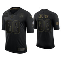 Men Dallas Cowboys #00 Custom Black 2020 Salute to Service Limited Jersey