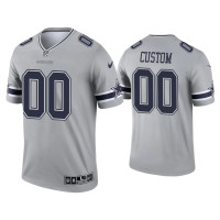 Men Dallas Cowboys #00 Custom Gray Inverted Legend Jersey