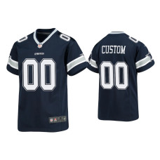 Youth Dallas Cowboys #00 Custom Navy Game Jersey