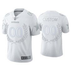 Men Dallas Cowboys #00 Custom White Platinum Limited Jersey