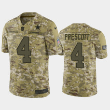 Men Dallas Cowboys #4 Dak Prescott Nike Salute to Service Jersey - Camo