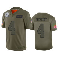 Men Dallas Cowboys #4 Dak Prescott Camo 2019 Salute to Service Limited Jersey