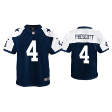 Youth Dallas Cowboys #4 Dak Prescott Navy Alternate Game Jersey