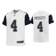 Youth Dallas Cowboys #4 Dak Prescott White Alternate Game Jersey