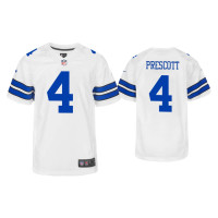 Youth Dallas Cowboys #4 Dak Prescott White Game Jersey