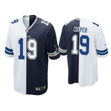 Men Dallas Cowboys #19 Amari Cooper Navy White Split Game Jersey