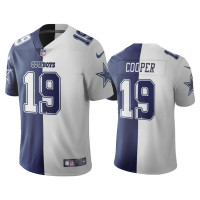 Men Dallas Cowboys #19 Amari Cooper Navy White Split Two Tone Limited Jersey