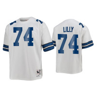 Men Dallas Cowboys #74 Bob Lilly White 1977 Throwback Authentic Jersey