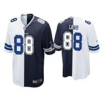 Men Dallas Cowboys #88 CeeDee Lamb Navy White Split Game Jersey