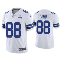 Men Dallas Cowboys #88 60th Anniversary CeeDee Lamb White Limited Jersey