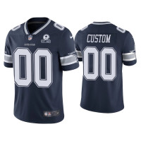 Men Dallas Cowboys #00 60th Anniversary Custom Navy Limited Jersey