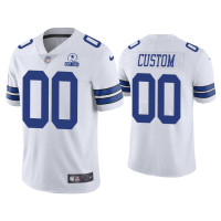 Men Dallas Cowboys #00 60th Anniversary Custom White Limited Jersey