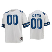 Men Dallas Cowboys #00 Custom White 1977 Throwback Authentic Jersey