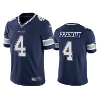 Men Dallas Cowboys #4 Dak Prescott 100th Season Navy Vapor Limited Jersey