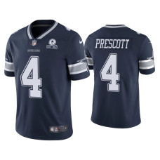 Men Dallas Cowboys #4 60th Anniversary Dak Prescott Navy Limited Jersey