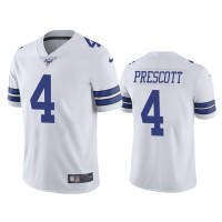 Men Dallas Cowboys #4 Dak Prescott 100th Season White Vapor Limited Jersey