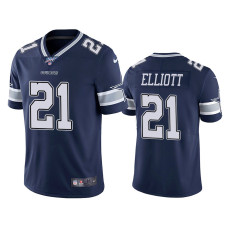 Men Dallas Cowboys #21 Ezekiel Elliott 100th Season Navy Vapor Limited Jersey