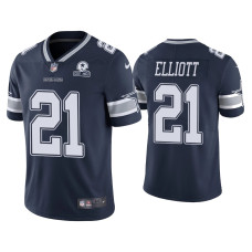 Men Dallas Cowboys #21 60th Anniversary Ezekiel Elliott Navy Limited Jersey