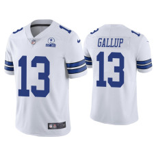 Men Dallas Cowboys #13 60th Anniversary Michael Gallup White Limited Jersey