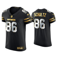 Men Dallas Cowboys #86 Dalton Schultz Black Golden Edition Elite Jersey