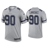 Men Dallas Cowboys #90 DeMarcus Lawrence Gray Inverted Legend Jersey