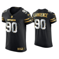 Men Dallas Cowboys #90 DeMarcus Lawrence Black Golden Edition Elite Jersey