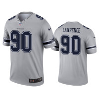 Men Dallas Cowboys #90 Demarcus Lawrence Gray Inverted Legend Jersey