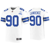 Men Dallas Cowboys #90 Demarcus Lawrence White 60th Season Vintage Jersey