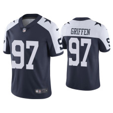 Men Dallas Cowboys #97 Everson Griffen Vapor Limited Navy Jersey