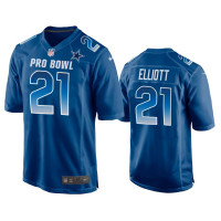 Men Dallas Cowboys #21 Ezekiel Elliott NFC Nike Game Royal Jersey - 2019 Pro Bowl