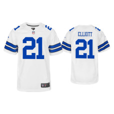 Youth Dallas Cowboys #21 Ezekiel Elliott White Game Jersey