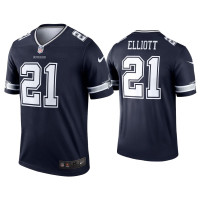 Men Dallas Cowboys #21 Ezekiel Elliott Navy Legend Jersey