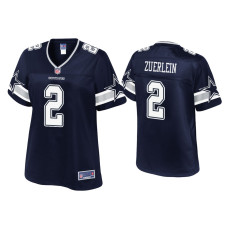 Women Dallas Cowboys #2 Greg Zuerlein Navy Pro Line Jersey