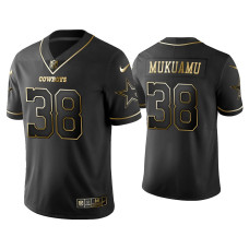 Men Dallas Cowboys #38 Golden Edition Vapor Limited Israel Mukuamu Black Jersey