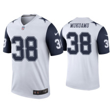 Men Dallas Cowboys #38 Color Rush Legend Israel Mukuamu White Jersey