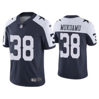 Men Dallas Cowboys #38 Israel Mukuamu Vapor Limited Navy Jersey