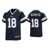 Youth Dallas Cowboys #18 James Washington Navy Game Jersey