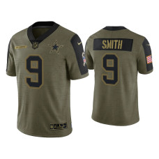 Men Dallas Cowboys #9 Jaylon Smith Olive 2021 Salute To Service Limited Jersey