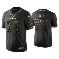 Men Dallas Cowboys #76 Golden Edition Vapor Limited Josh Ball Black Jersey