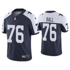 Men Dallas Cowboys #76 Josh Ball Vapor Limited Navy Jersey