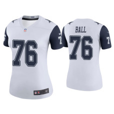 Women Dallas Cowboys #76 Color Rush Legend Josh Ball White Jersey