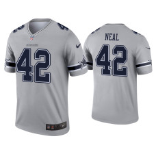 Men Dallas Cowboys #42 Keanu Neal Gray Inverted Legend Jersey