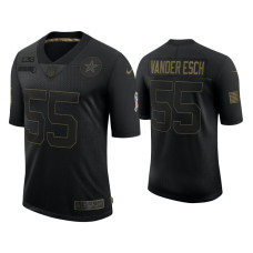 Men Dallas Cowboys #55 Leighton Vander Esch Black 2020 Salute to Service Limited Jersey