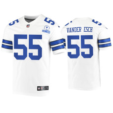 Men Dallas Cowboys #55 Leighton Vander Esch White 60th Season Vintage Jersey