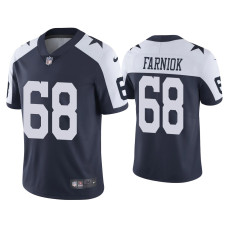 Men Dallas Cowboys #68 Matt Farniok Vapor Limited Navy Jersey