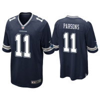 Men Dallas Cowboys #11 Micah Parsons Navy 2021 NFL Draft Game Jersey