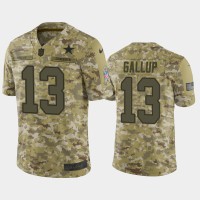 Men Dallas Cowboys #13 Michael Gallup Nike Salute to Service Jersey - Camo